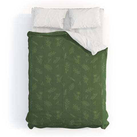 Cuss Yeah Designs Sage Floral Pattern 001 Comforter