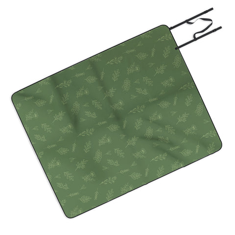 Cuss Yeah Designs Sage Floral Pattern 001 Picnic Blanket