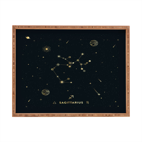 Cuss Yeah Designs Sagittarius Constellation Gold Rectangular Tray