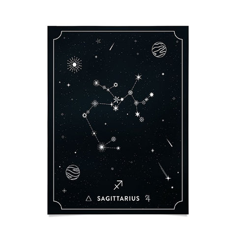 Cuss Yeah Designs Sagittarius Star Constellation Poster