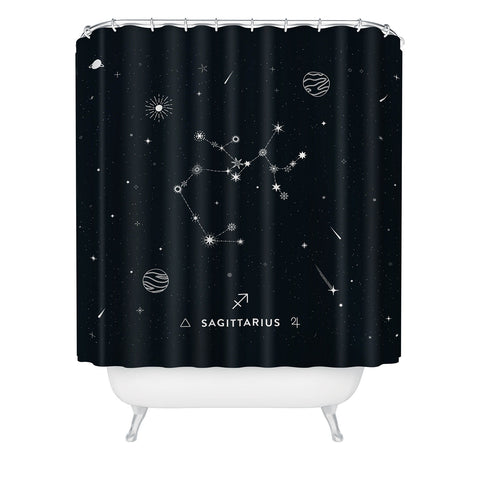 Cuss Yeah Designs Sagittarius Star Constellation Shower Curtain