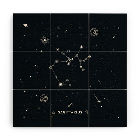 Cuss Yeah Designs Sagittarius Star Constellation Wood Wall Mural
