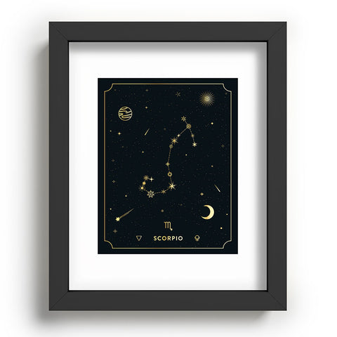 Cuss Yeah Designs Scorpio Constellation in Gold Recessed Framing Rectangle