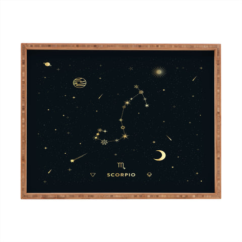Cuss Yeah Designs Scorpio Constellation in Gold Rectangular Tray