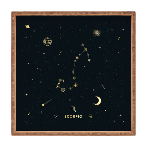 Cuss Yeah Designs Scorpio Constellation in Gold Square Tray