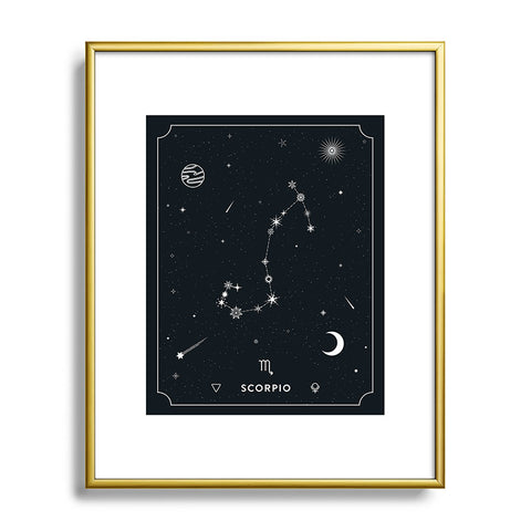 Cuss Yeah Designs Scorpio Star Constellation Metal Framed Art Print