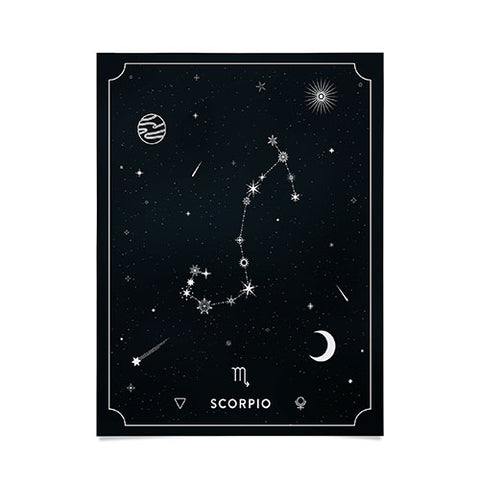 Cuss Yeah Designs Scorpio Star Constellation Poster