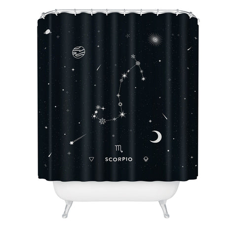 Cuss Yeah Designs Scorpio Star Constellation Shower Curtain