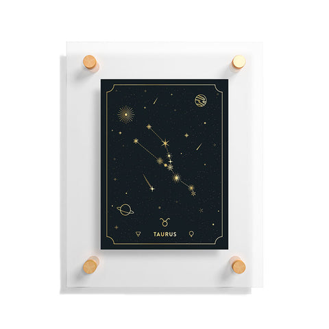 Cuss Yeah Designs Taurus Constellation in Gold Floating Acrylic Print
