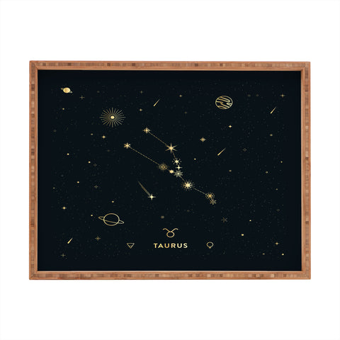 Cuss Yeah Designs Taurus Constellation in Gold Rectangular Tray