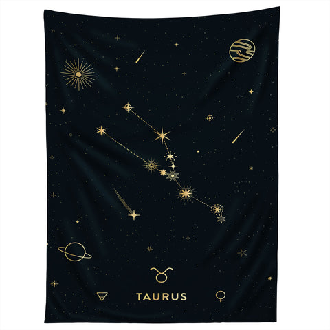 Cuss Yeah Designs Taurus Constellation in Gold Tapestry