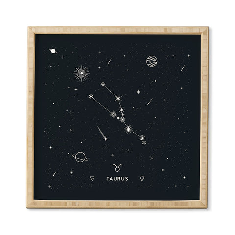 Cuss Yeah Designs Taurus Star Constellation Framed Wall Art