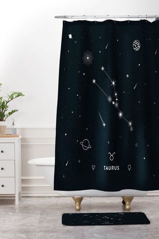 Cuss Yeah Designs Taurus Star Constellation Shower Curtain And Mat