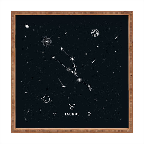 Cuss Yeah Designs Taurus Star Constellation Square Tray