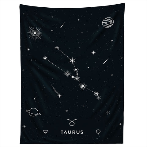 Cuss Yeah Designs Taurus Star Constellation Tapestry