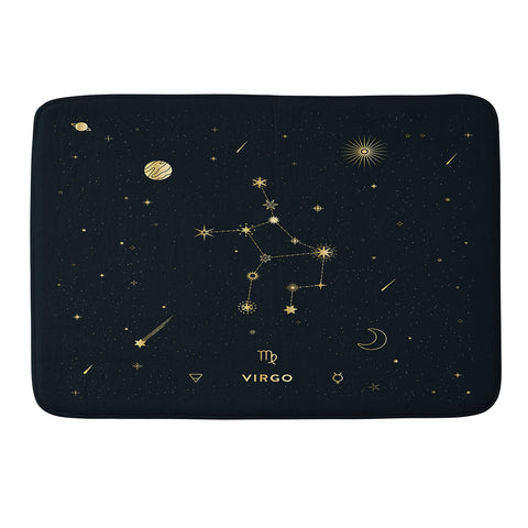 Cuss Yeah Designs Virgo Constellation in Gold Memory Foam Bath Mat
