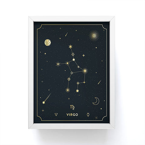 Cuss Yeah Designs Virgo Constellation in Gold Framed Mini Art Print