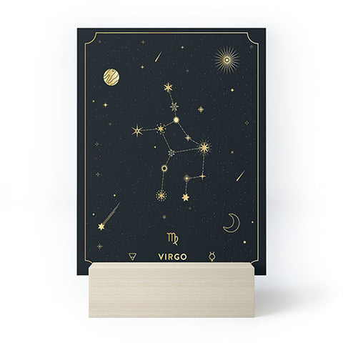 Cuss Yeah Designs Virgo Constellation in Gold Mini Art Print