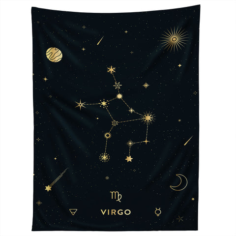 Cuss Yeah Designs Virgo Constellation in Gold Tapestry