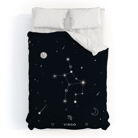 Cuss Yeah Designs Virgo Star Constellation Duvet Cover