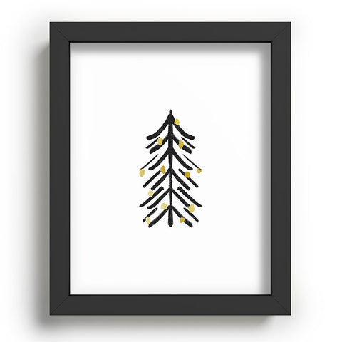 Cynthia Haller Black and gold spiky tree Recessed Framing Rectangle