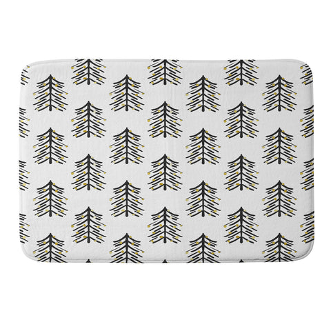 Cynthia Haller Black and gold spiky tree Memory Foam Bath Mat