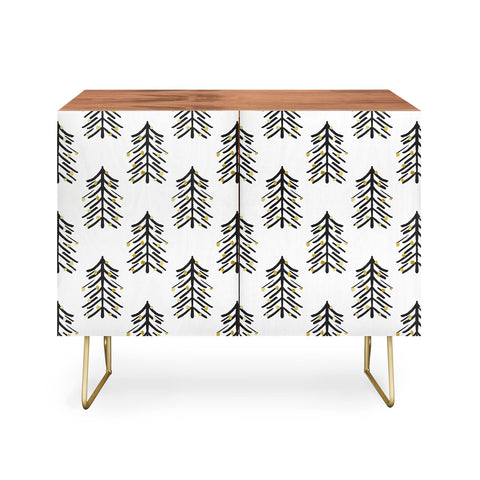 Cynthia Haller Black and gold spiky tree Credenza