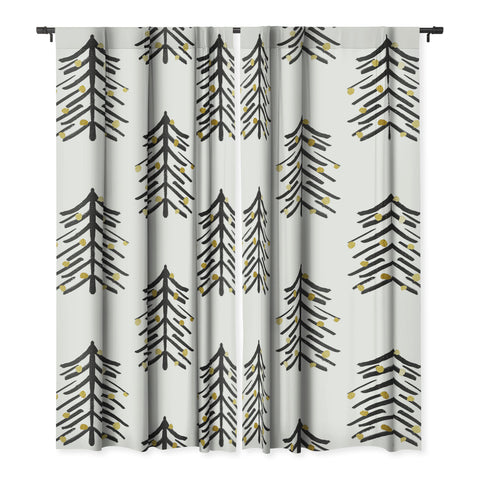 Cynthia Haller Black and gold spiky tree Blackout Non Repeat