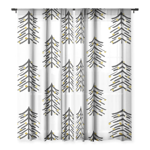 Cynthia Haller Black and gold spiky tree Sheer Non Repeat