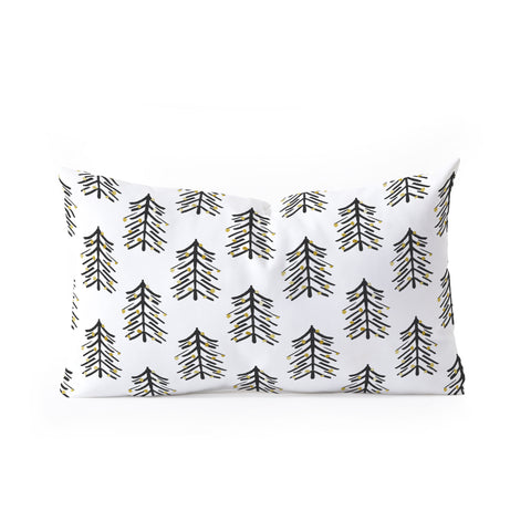 Cynthia Haller Black and gold spiky tree Oblong Throw Pillow
