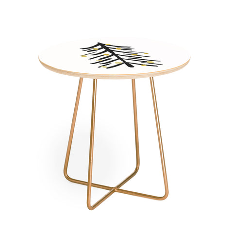 Cynthia Haller Black and gold spiky tree Round Side Table