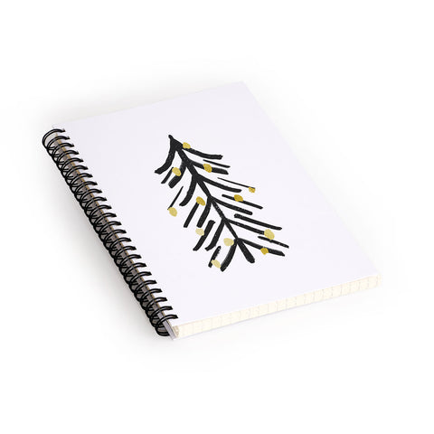Cynthia Haller Black and gold spiky tree Spiral Notebook