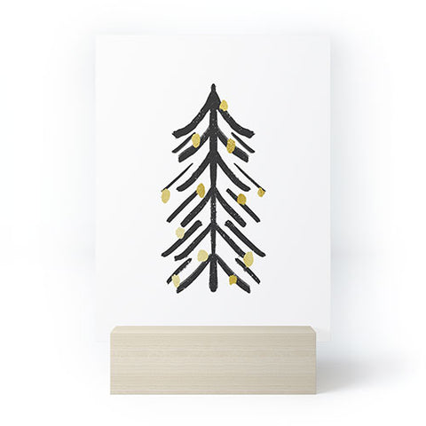 Cynthia Haller Black and gold spiky tree Mini Art Print