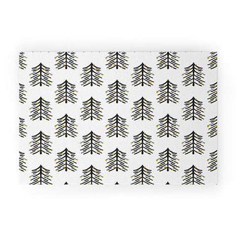 Cynthia Haller Black and gold spiky tree Welcome Mat