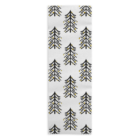 Cynthia Haller Black and gold spiky tree Yoga Towel