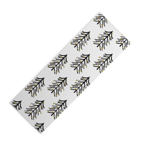 Cynthia Haller Black and gold spiky tree Yoga Mat