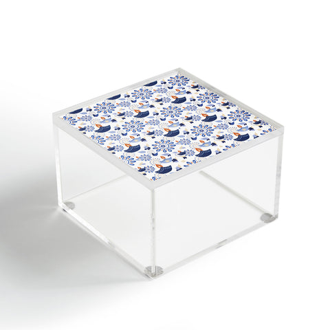 Cynthia Haller Blue Diwali diya pattern Acrylic Box