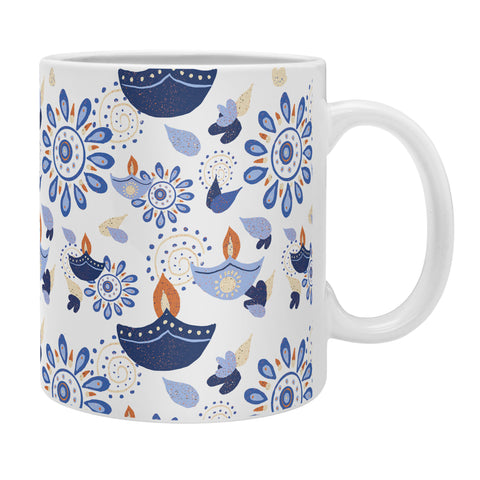 Cynthia Haller Blue Diwali diya pattern Coffee Mug