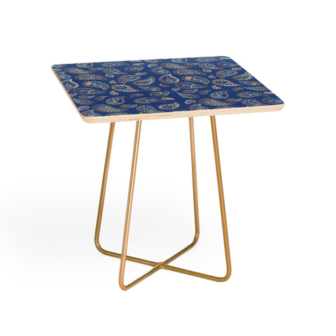 Cynthia Haller Classic blue and gold paisley Side Table