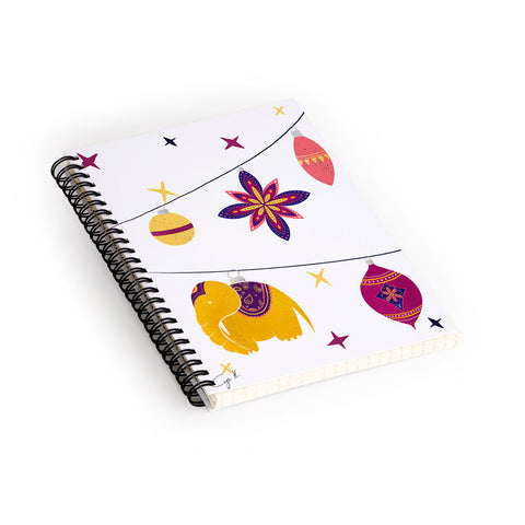 Cynthia Haller Indian Christmas ornaments Spiral Notebook