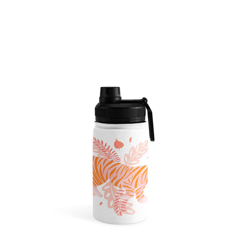 Cynthia Haller Orange and pink tiger Water Bottle