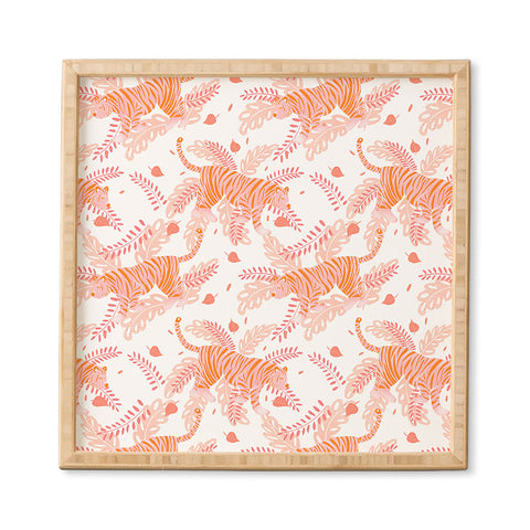 Cynthia Haller Orange and pink tiger Framed Wall Art