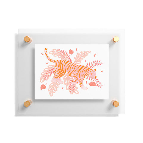 Cynthia Haller Orange and pink tiger Floating Acrylic Print