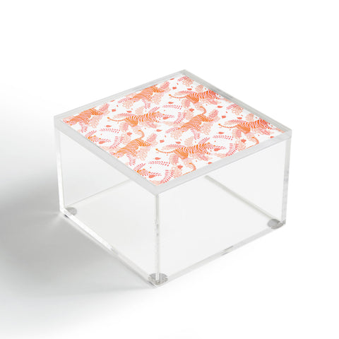Cynthia Haller Orange and pink tiger Acrylic Box
