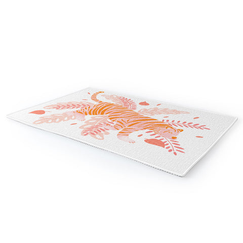 Cynthia Haller Orange and pink tiger Area Rug
