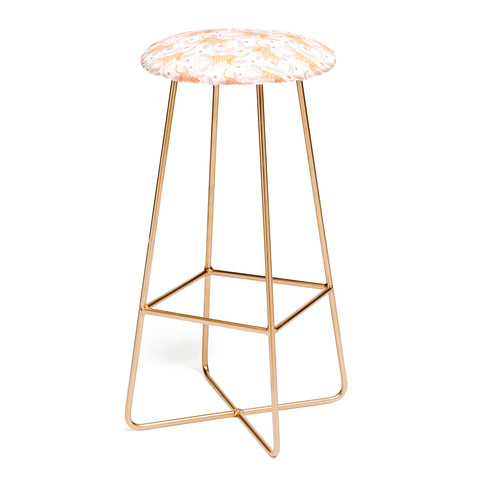 Cynthia Haller Orange and pink tiger Bar Stool