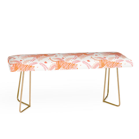 Cynthia Haller Orange and pink tiger Bench