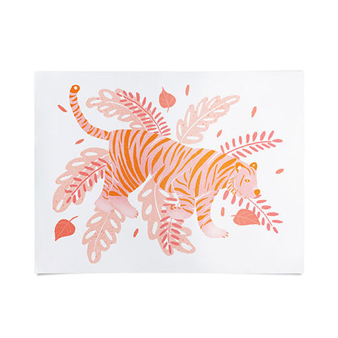 Cynthia Haller Orange and pink tiger Poster
