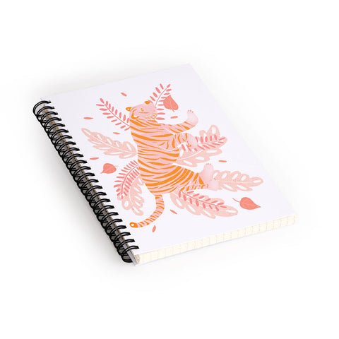 Cynthia Haller Orange and pink tiger Spiral Notebook