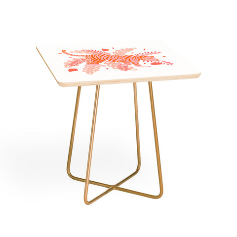 Cynthia Haller Orange and pink tiger Side Table